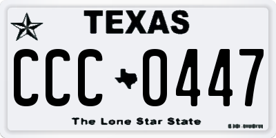 TX license plate CCC0447