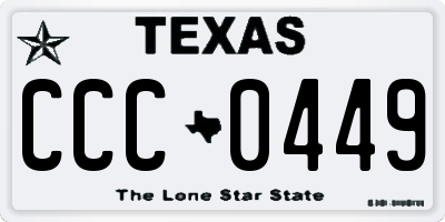 TX license plate CCC0449