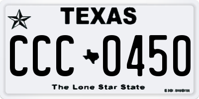 TX license plate CCC0450