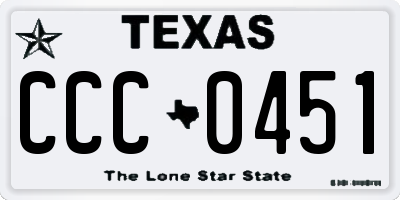 TX license plate CCC0451