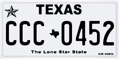 TX license plate CCC0452
