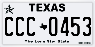 TX license plate CCC0453