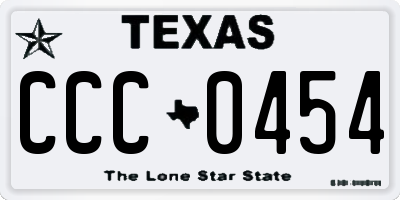 TX license plate CCC0454