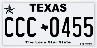 TX license plate CCC0455