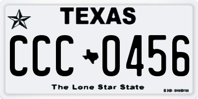 TX license plate CCC0456