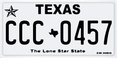 TX license plate CCC0457