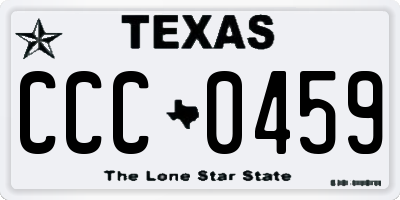 TX license plate CCC0459