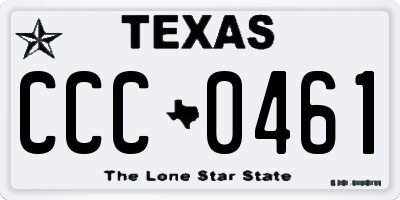 TX license plate CCC0461