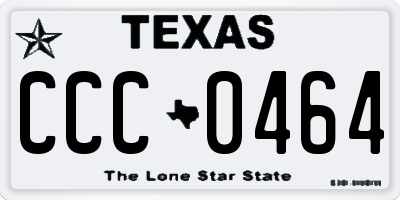 TX license plate CCC0464