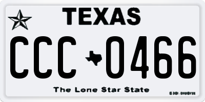 TX license plate CCC0466