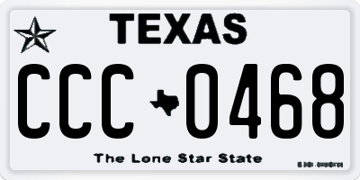 TX license plate CCC0468