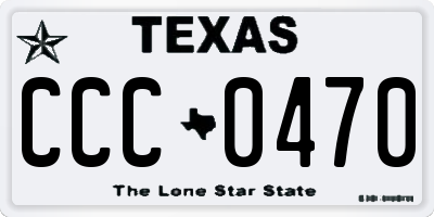 TX license plate CCC0470