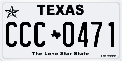 TX license plate CCC0471