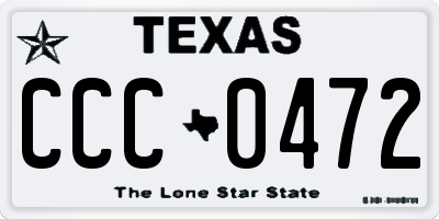 TX license plate CCC0472