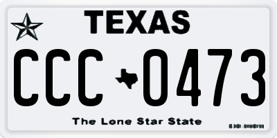 TX license plate CCC0473