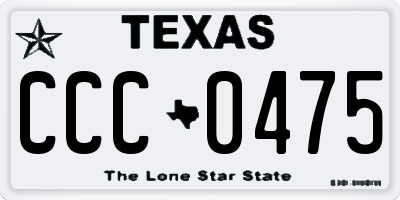 TX license plate CCC0475