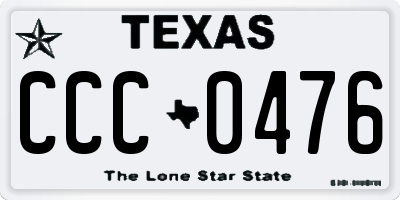 TX license plate CCC0476