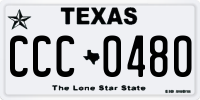 TX license plate CCC0480