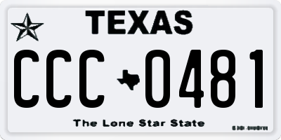 TX license plate CCC0481