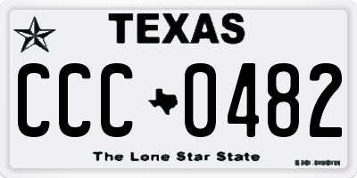 TX license plate CCC0482