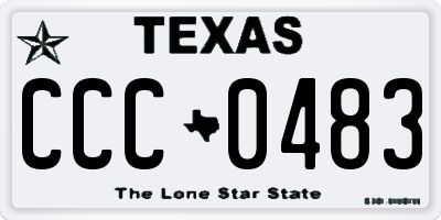 TX license plate CCC0483