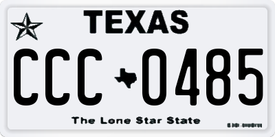 TX license plate CCC0485