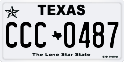 TX license plate CCC0487