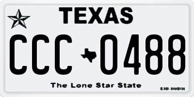 TX license plate CCC0488