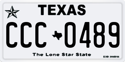 TX license plate CCC0489