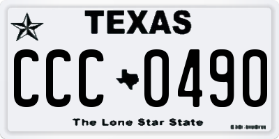 TX license plate CCC0490