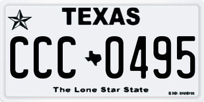 TX license plate CCC0495