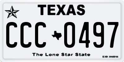 TX license plate CCC0497
