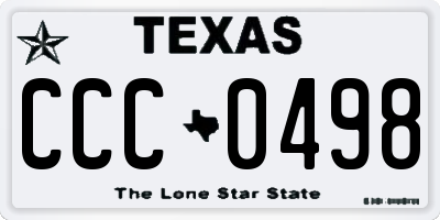 TX license plate CCC0498