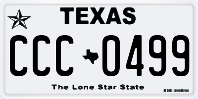 TX license plate CCC0499