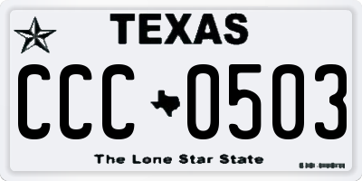 TX license plate CCC0503