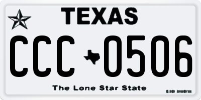 TX license plate CCC0506