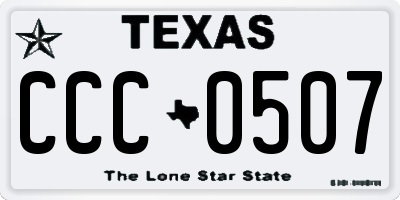 TX license plate CCC0507