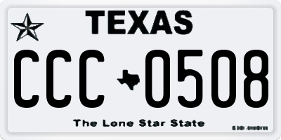 TX license plate CCC0508
