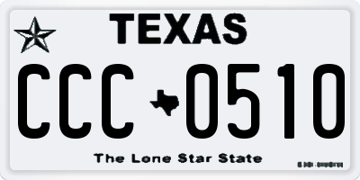 TX license plate CCC0510