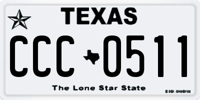 TX license plate CCC0511