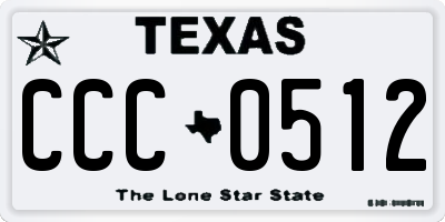 TX license plate CCC0512