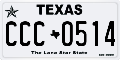 TX license plate CCC0514
