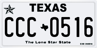 TX license plate CCC0516