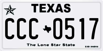 TX license plate CCC0517