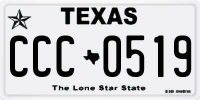 TX license plate CCC0519