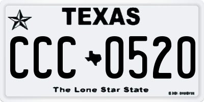 TX license plate CCC0520