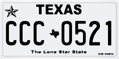 TX license plate CCC0521
