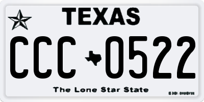 TX license plate CCC0522