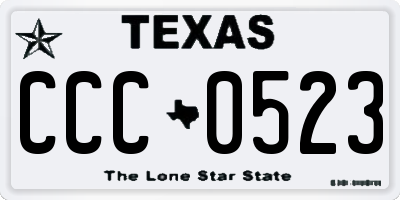 TX license plate CCC0523