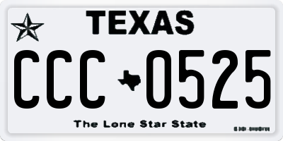 TX license plate CCC0525